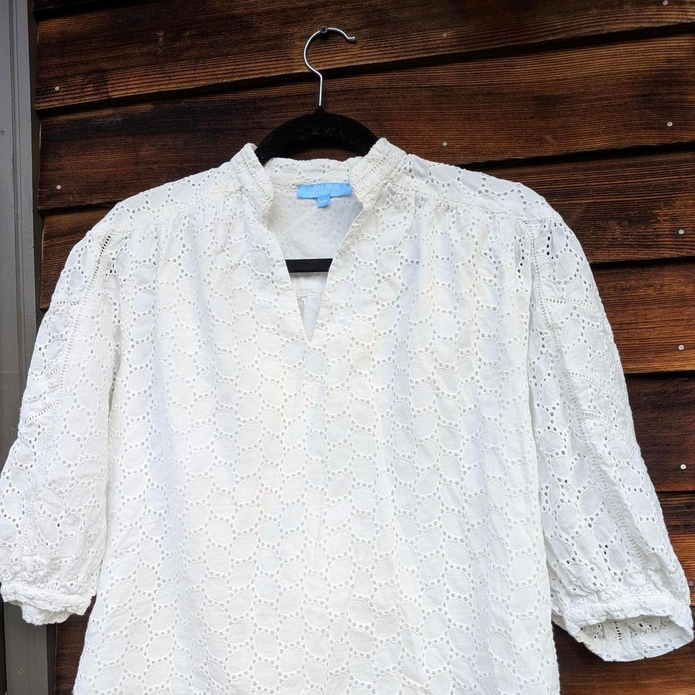 Draper James eyelet fairy 3/4 cotton blouse